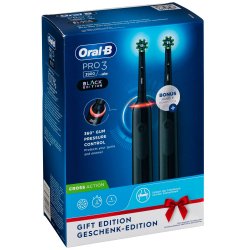 Oral-B Pro 3 3900 Duo Svart 2 st. Elektriska tandborstar