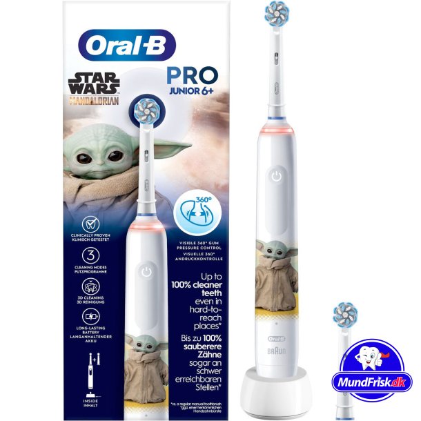 Oral-B Disney Baby Yoda Star Wars Grogu PRO Junior El-tandbrste til brn