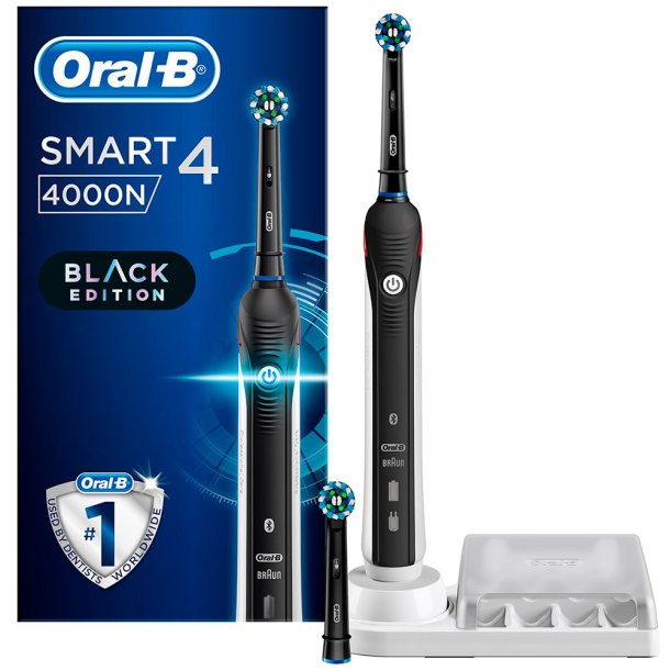 Oral-B Smart 4 4000 Eltandborste SVART Extra borsthuvud
