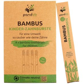 4 pcs Brosses � dents en bambou pour enfants Pandoo Kids