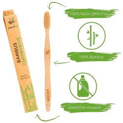4 pcs Brosses � dents en bambou Pandoo