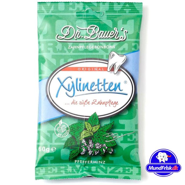 Xylitol Pastiller Dr. Bauers Xylinetten 60g PEPPERMINT