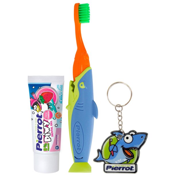 Oral Care Kit fr barn Pierrot Sharky Dental Kit Kids