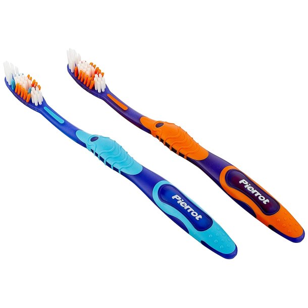 2 stk. Pierrot Whitening Gold SOFT Tannbrste Myk bust