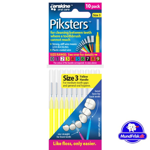 Piksters Gap brster 10 stk. 0.5 mm. ISO 3 GUL