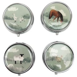 Pilleske Willow Farm Dyre-motiver Rund Metal 