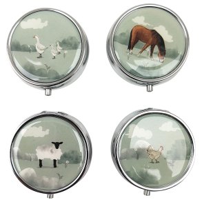 Pilleske Willow Farm Dyre-motiver Rund Metal 