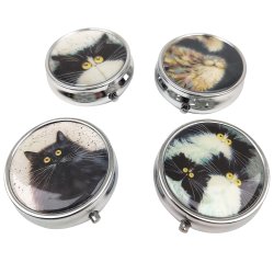 Pilleboks Kim Haskins Kattemotiv Rundt Metall 