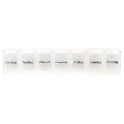 Nettbrettboks Gjennomsiktig liten 7-dagers pilleboks