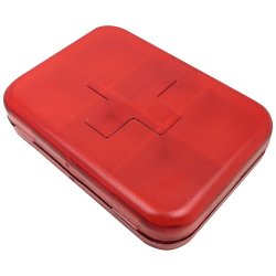 Pillendose, rot, 6 Fcher Benson Care Pillendose