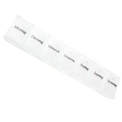 Nettbrettboks Gjennomsiktig liten 7-dagers pilleboks