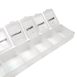 Nettbrettboks Gjennomsiktig liten 7-dagers pilleboks