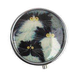 Pilleboks Kim Haskins Kattemotiv Rundt Metall 