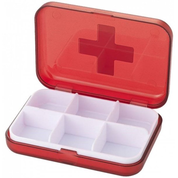 Pillendose, rot, 6 Fcher Benson Care Pillendose