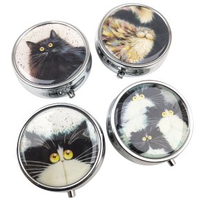 Pilleboks Kim Haskins Kattemotiv Rundt Metall 