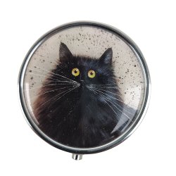 Pilleboks Kim Haskins Kattemotiv Rundt Metall 