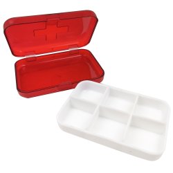 Pillendose, rot, 6 Fcher Benson Care Pillendose
