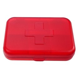 Pillendose, rot, 6 Fcher Benson Care Pillendose