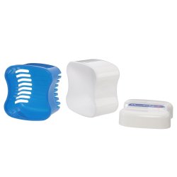 Protese-boks med skylle-si til rengring