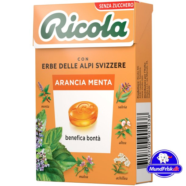 Ricola Ginger Orange Mint Sukkerfri Urtebolsjer 50g