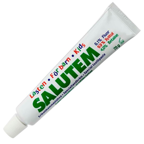 Salutem Tandkrm fr barn - Osmaksatt - Xylitol - Skumfri 70g