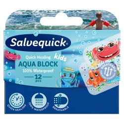 Salvequick Aqua Block KIDS Vandtt Plaster til brn - 12 stk.