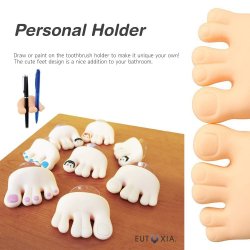 Lustiger Zahnb&uuml;rstenhalter mit Saugnapf - F&uuml;&ETH;&macr;e