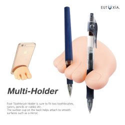 Lustiger Zahnb&uuml;rstenhalter mit Saugnapf - F&uuml;&ETH;&macr;e