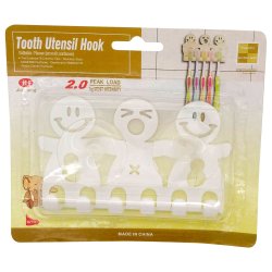 Rolig tandborsthllare fr 5 tandborstar/borsthuvuden - Smiling Faces