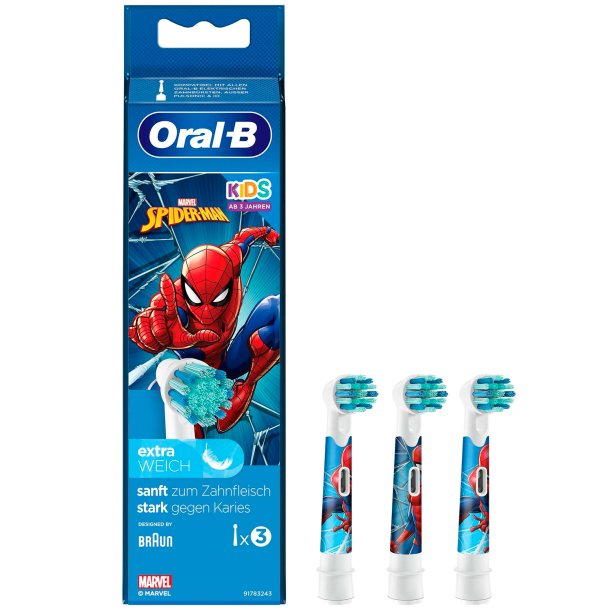 Oral-B Spider-Man borsthuvuden fr barn 3 st.