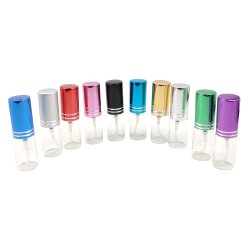 Sprayflaska med frgat lock - Atomizer fr munvatten eller parfym - 5 ml.