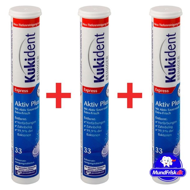 99 stk. Steradent Kukident Aktiv Plus Rense-tabletter til protese 