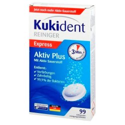 99 st. Steradent Kukident Aktiv Plus Rengringstabletter fr tandproteser 