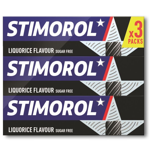 Stimorol Liquorice Lakrids Tyggegummi - 3-pk.