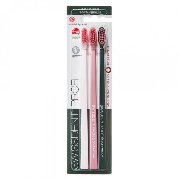 SwissDent Tandborstar Profi Colors Soft-Medium Arosa 3 st.