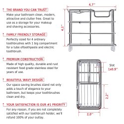 Tandborsthllare Grid Rostfritt stl