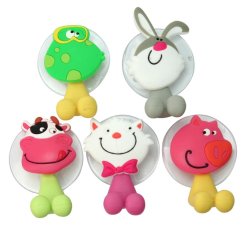 Tandborsthllare med sugkopp St tecknat djur