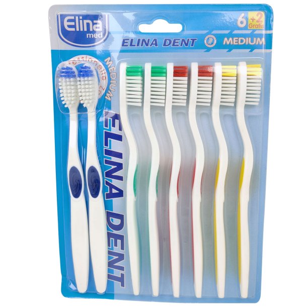 8 st. Elina Dent Tandborstar - Fast Lgt Pris