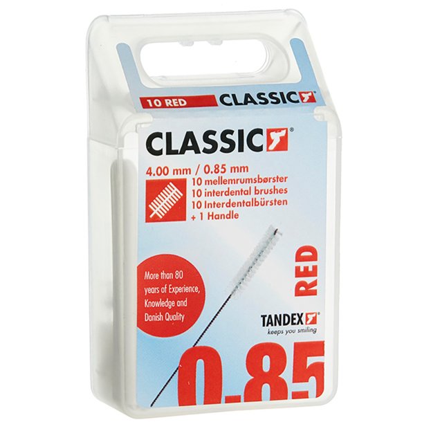Tandex Classic Mellemrumsbrster 0.85 mm RED