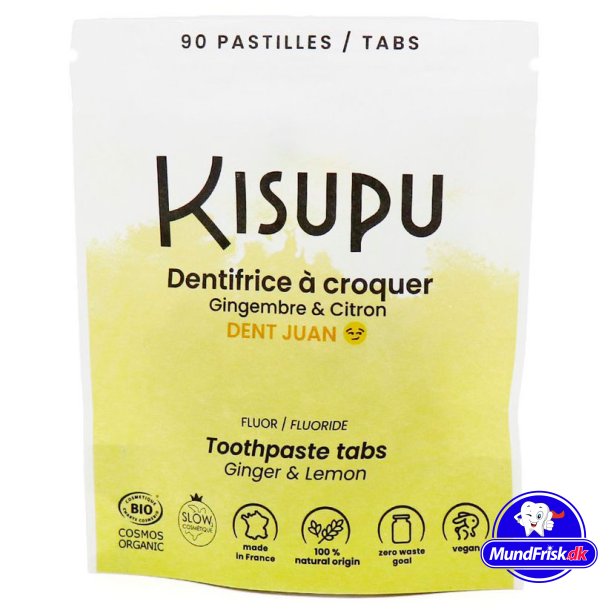 Bio-Zahnpasta-Tabletten Kisupu Ingwer &amp; Lemon 90 Stk.