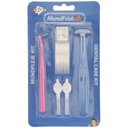Tandplejest Tungeskraber + Tandtrds-stikker + Mellemrumsbrster