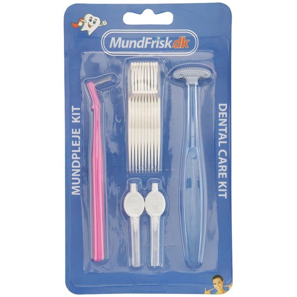 Tandplejest Tungeskraber + Tandtrds-stikker + Mellemrumsbrster