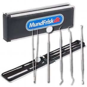 Tandvrdsset i rostfritt stl - 5 st. Tandlkare verktyg med vska