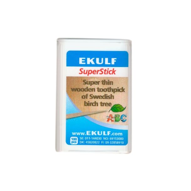 Ekulf Superstick tr-tandstikker med enkelt-spids - 100 stk.
