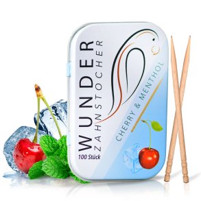 Wunder Tandenstokers met smaak Cherry & Menthol Metalen doosje