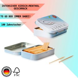 Wunder Tandenstokers met smaak Cherry &amp; Menthol Metalen doosje