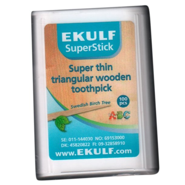 Ekulf Superstick - Tandstikker af tr med dobbeltspids - 100 stk.