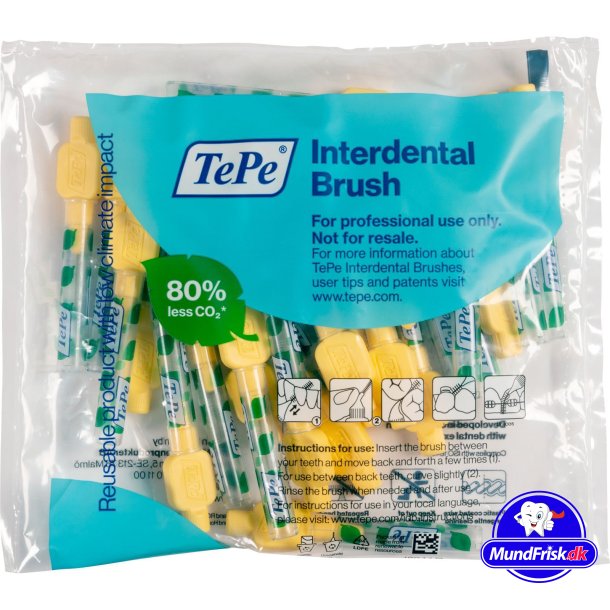 25 stk. TePe Extra SOFT Mellemrumsbrster 0.7 mm. ISO 4 GUL