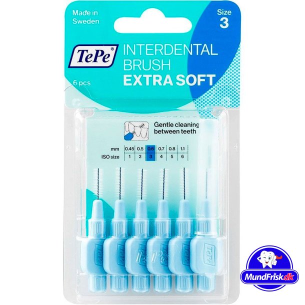 TePe Mellemrumsbrster Extra SOFT 0.60 mm ISO 3 BL 6 stk. 