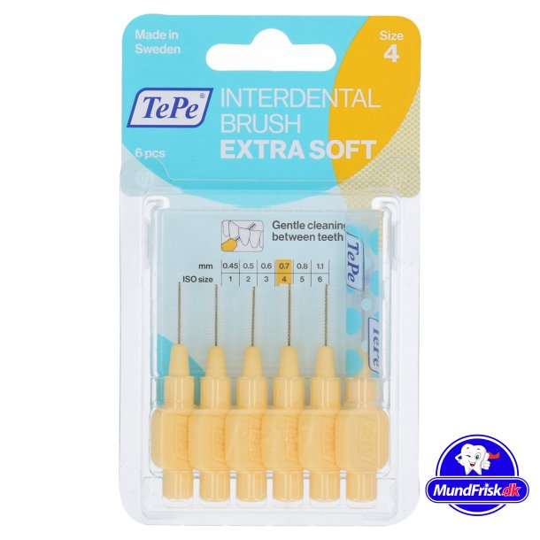 TePe Zwischenraumb&uuml;rsten Extra SOFT 0,7 mm. ISO 4 GELB 6 Stk.